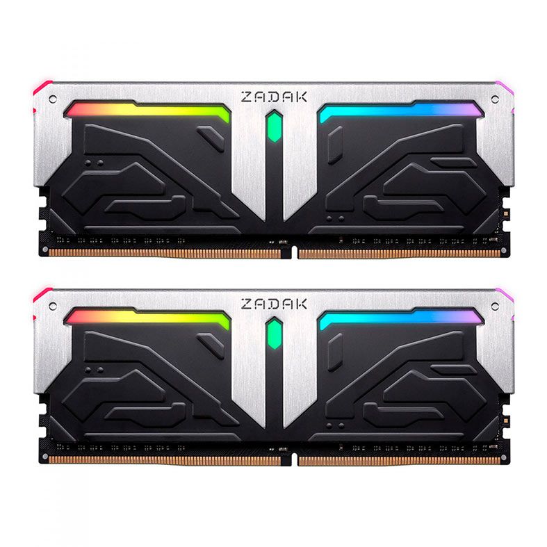 Memoria Zadak Spark, RGB, 16GB (2x8GB), DDR4, 3600MHz, Preta e Cinza, ZD4-SPR36C25-16GYB2
