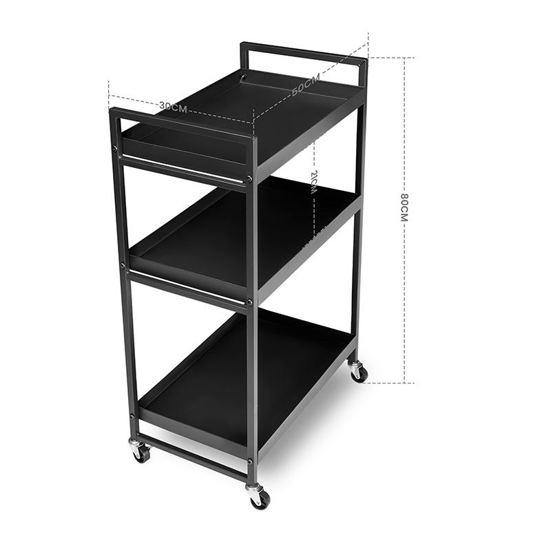 Carrinho Organizador Multiuso Zinnia Allure Slim ZO3, Preto, ZNC-ALLS-BL01