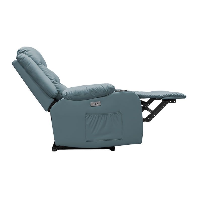 Poltrona Eletrica Reclinavel Zinnia Francis, Corino Anti-Arranhao, Azul, ZNC-FRNC-AZ01