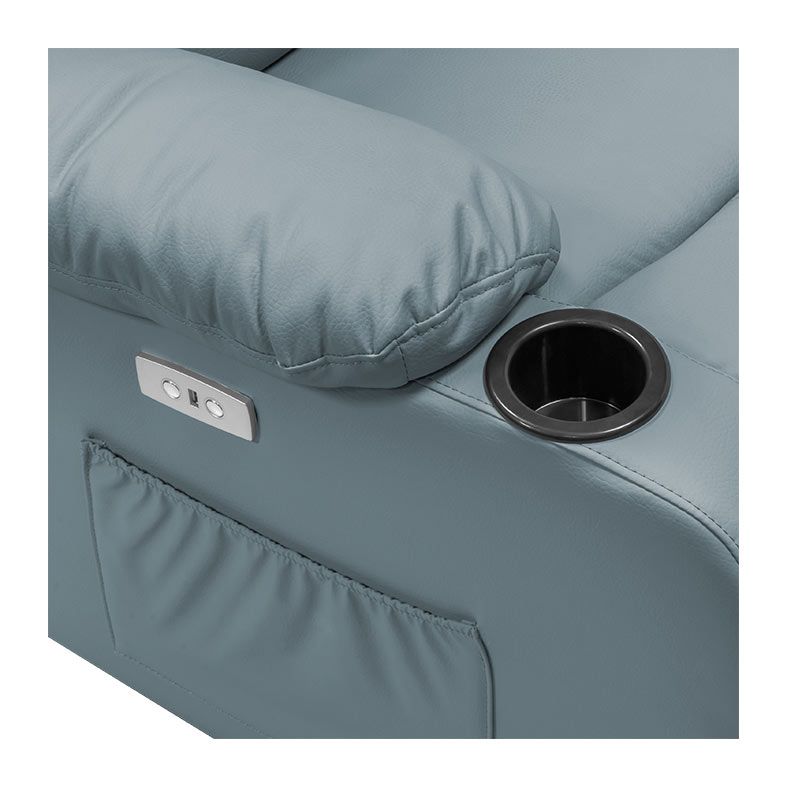 Poltrona Eletrica Reclinavel Zinnia Francis, Corino Anti-Arranhao, Azul, ZNC-FRNC-AZ01