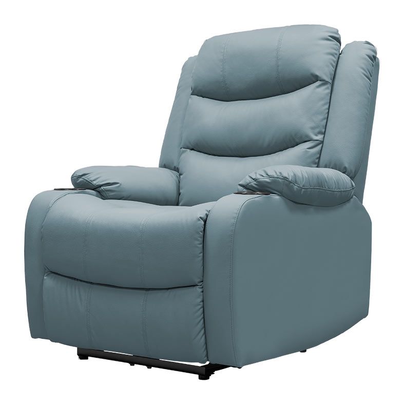 Poltrona Eletrica Reclinavel Zinnia Francis, Corino Anti-Arranhao, Azul, ZNC-FRNC-AZ01