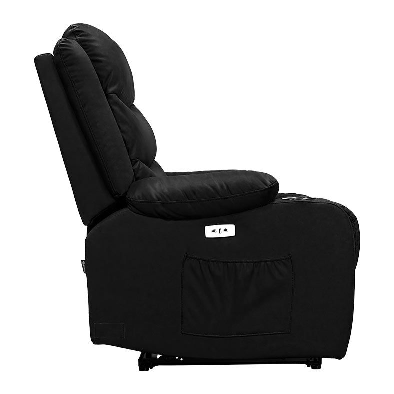 Poltrona Eletrica Reclinavel Zinnia Francis, Corino Anti-Arranhao, Preto, ZNC-FRNC-PT01