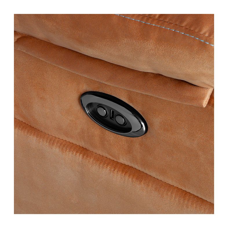 Poltrona Eletrica Reclinavel Zinnia Istanbul, Tecido Suede Chamois, Caramelo, ZNC-ITSB-CA01