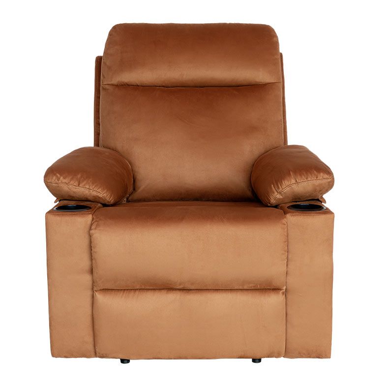 Poltrona Eletrica Reclinavel Zinnia Istanbul, Tecido Suede Chamois, Caramelo, ZNC-ITSB-CA01
