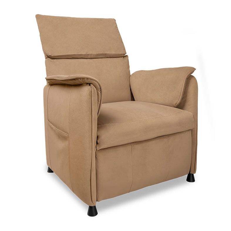 Poltrona Eletrica Reclinavel Zinnia Sicilia, Tecido Suede Anti-Arranhao, Bege, ZNC-SCL-MR01