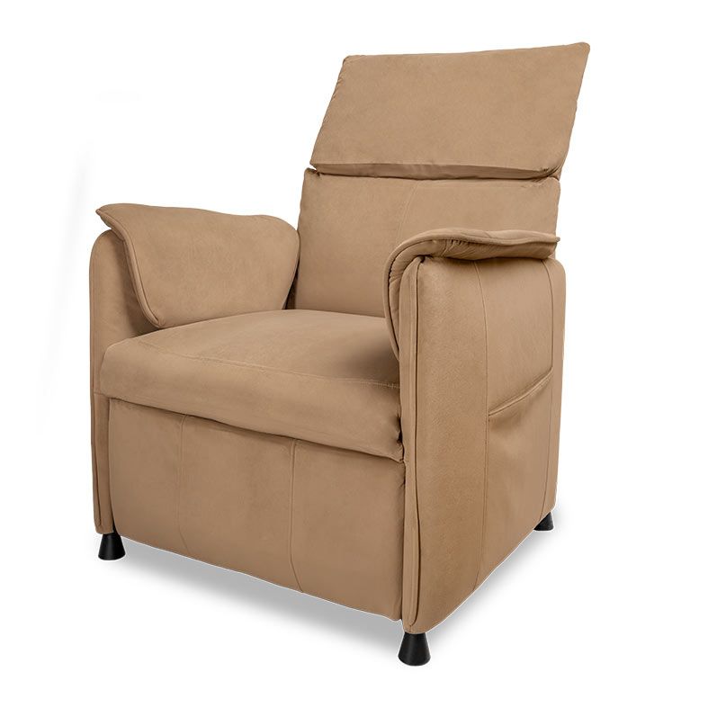 Poltrona Eletrica Reclinavel Zinnia Sicilia, Tecido Suede Anti-Arranhao, Bege, ZNC-SCL-MR01