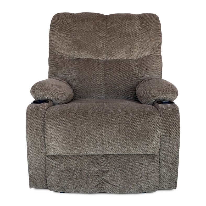 Poltrona Manual Reclinavel Zinnia Suri, Tecido Veludo Jacquard, Bege Escuro, ZNC-SRI-BG02