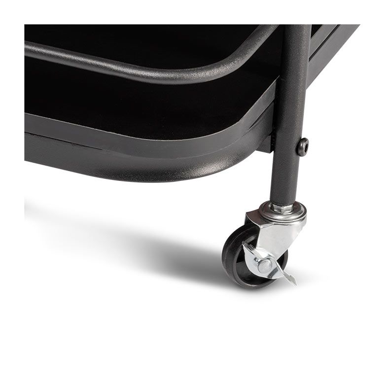 Carrinho Organizador Multiuso Zinnia Zenith ZO5, Preto e Madeira, ZNC-ZNTH-BL01