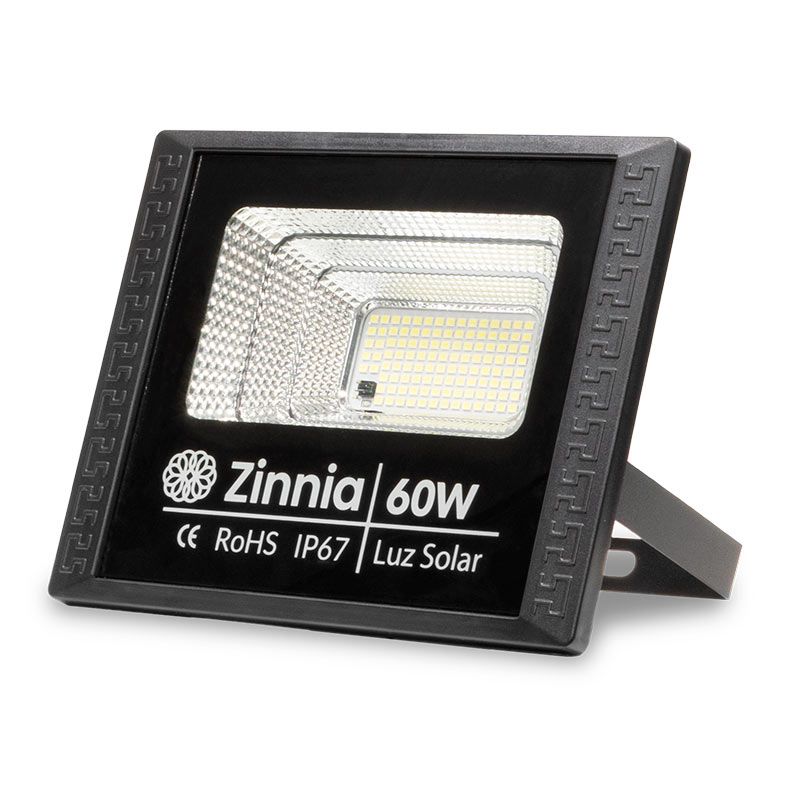 Refletor Solar Zinnia ZRS60, Led, 60W, Bateria 4000Mah, Com Controle Remoto, IP67, ZNE-ZRS60V2-01