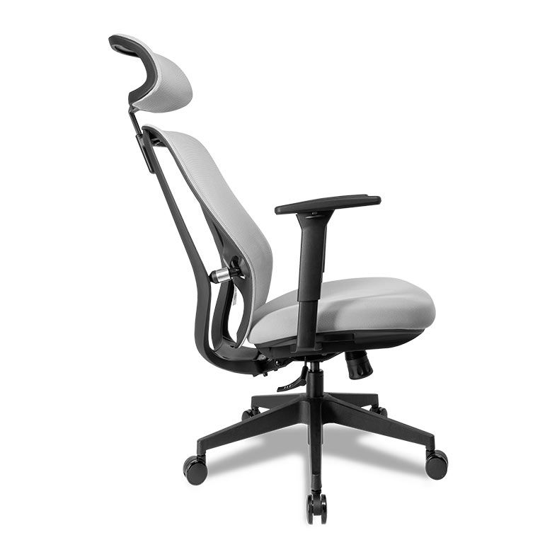 Cadeira Office Zinnia Aspen, Espuma Moldada, Braco 3D, Cinza, ZNO-APN-BK