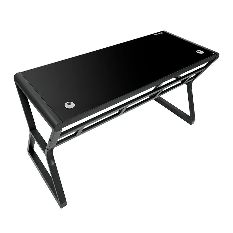 Mesa para Escritório Zinnia Aurea A140, Vidro Temperado, 140cm, Preto, ZNO-ARA-BK01