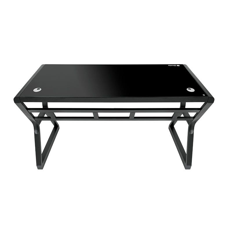 Mesa para Escritório Zinnia Aurea A140, Vidro Temperado, 140cm, Preto, ZNO-ARA-BK01