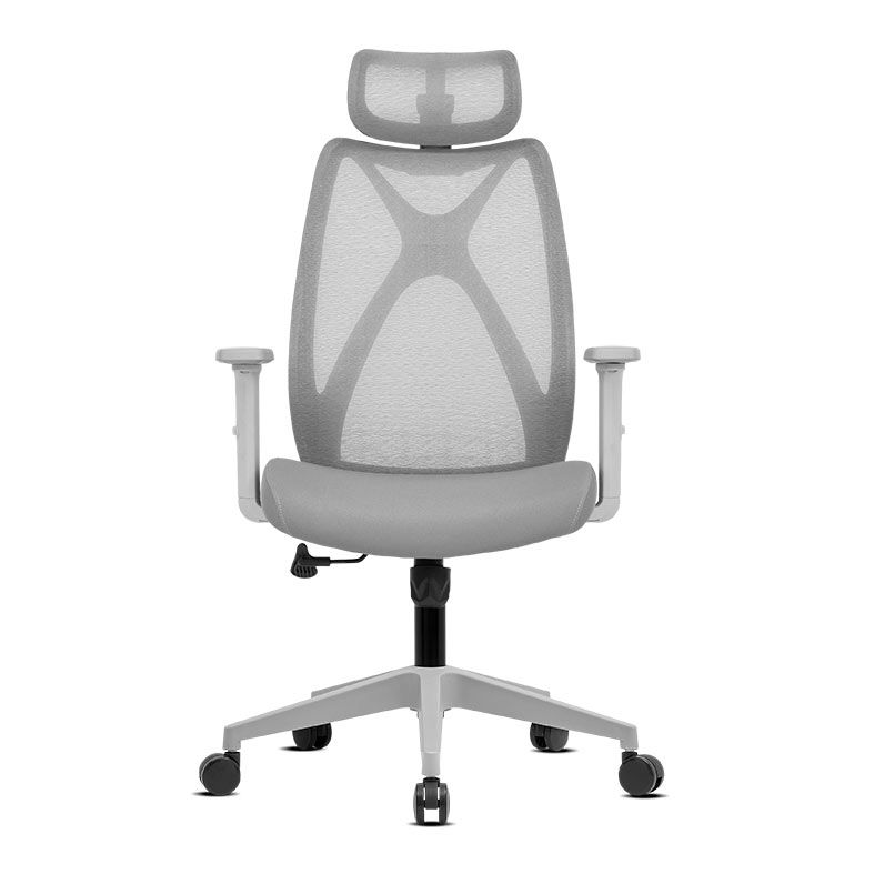 Cadeira Office Zinnia Dax, Braco 2D, Espuma Moldada, Cinza, ZNO-DAX-GY