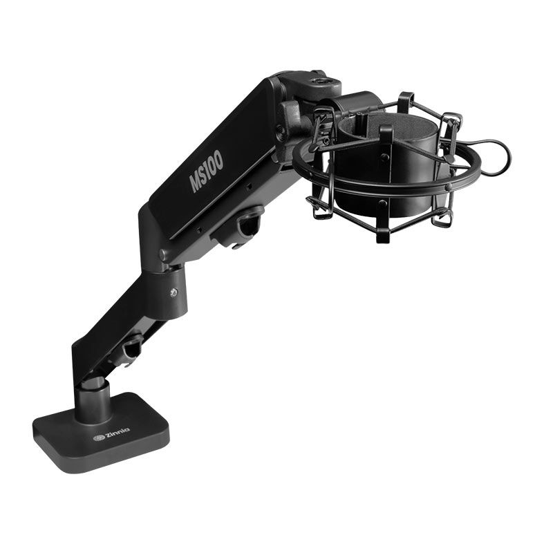 OPENBOX Suporte Para Microfone Zinnia Nimbo MS100, Com Pistao a Gas, Ate 3KG, Ajustavel, Preto, ZNO-MS100-BL01