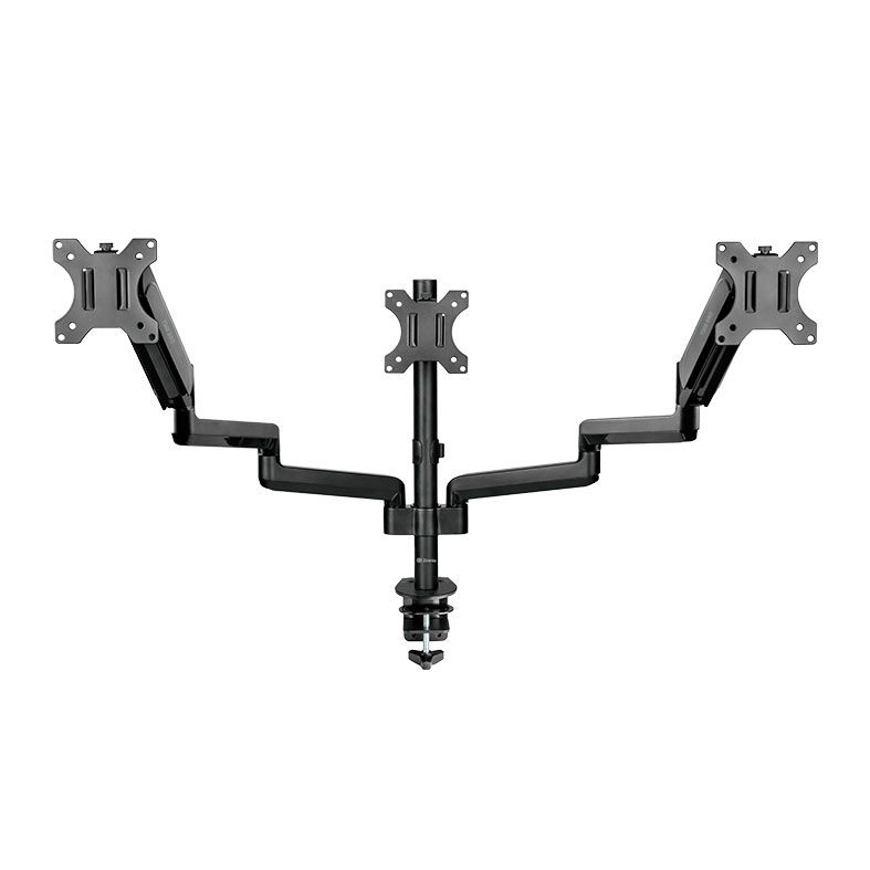 Suporte Articulado Para Tres Monitores Zinnia TMS 360, 17 Pol. a 27 Pol., Preto, ZNO-TMS360-BL01