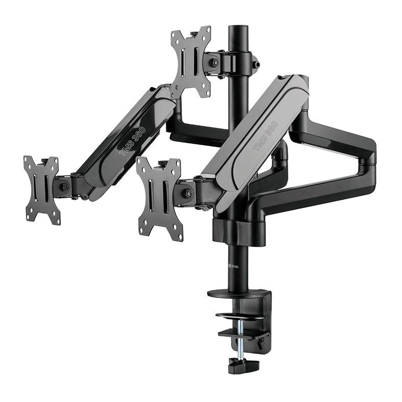 Suporte Articulado Para Tres Monitores Zinnia TMS 360, 17 Pol. a 27 Pol., Preto, ZNO-TMS360-BL01