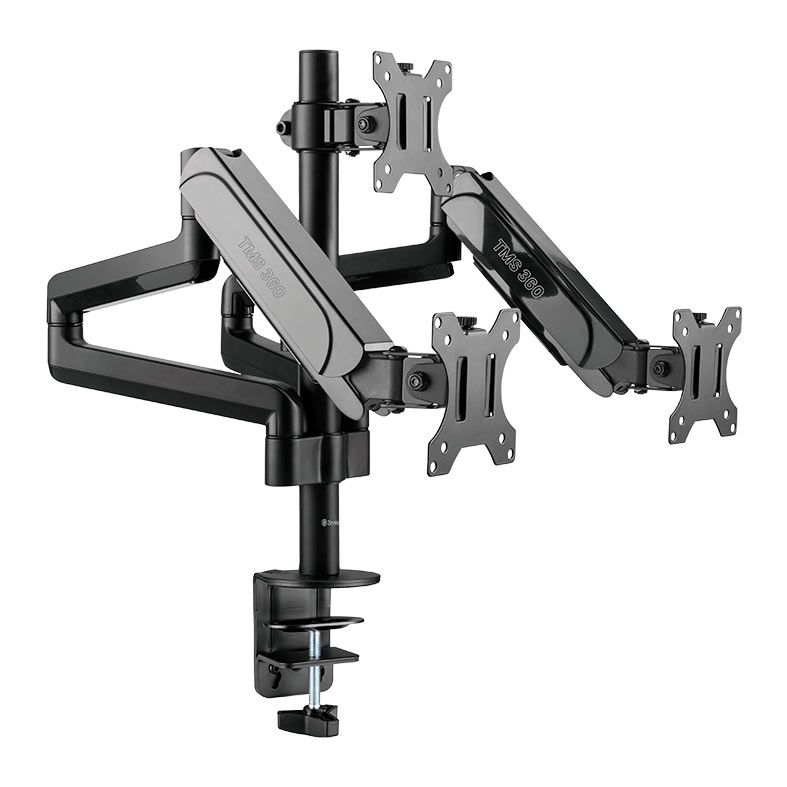 Suporte Articulado Para Tres Monitores Zinnia TMS 360, 17 Pol. a 27 Pol., Preto, ZNO-TMS360-BL01