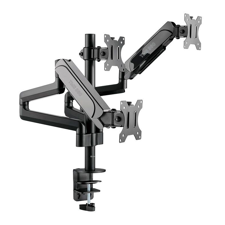 Suporte Articulado Para Tres Monitores Zinnia TMS 360, 17 Pol. a 27 Pol., Preto, ZNO-TMS360-BL01