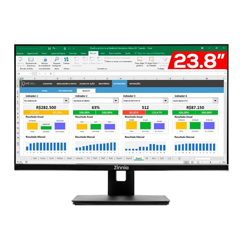 Monitor Zinnia Zeugo, 24 Pol. IPS, FHD, sRGB 99, 75Hz, HDMI/VGA, ZNO-ZGO24-BL01