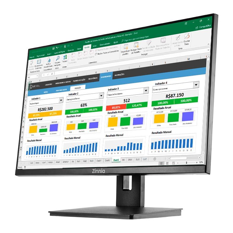 Monitor Zinnia Zeugo, 24 Pol. IPS, FHD, sRGB 99, 75Hz, HDMI/VGA, ZNO-ZGO24-BL01