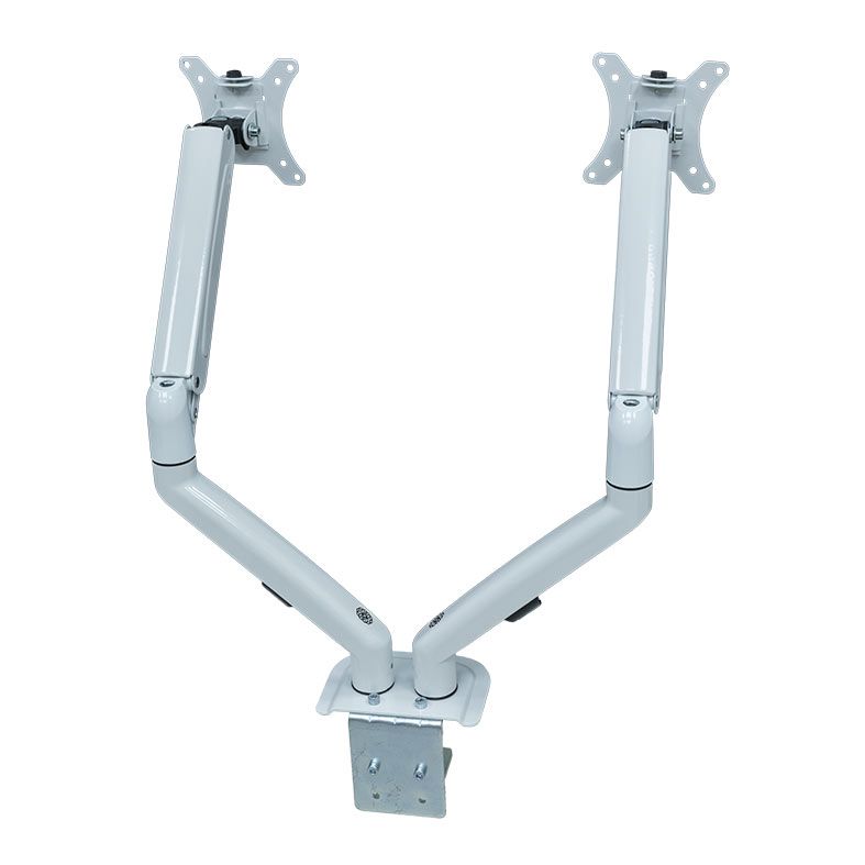 Suporte Articulado Com Pistao a Gas Para 2 Monitores Zinnia Nimbo 200, 17 Pol. a 27 Pol., Branco, ZNO-ZNNBO200-WH01