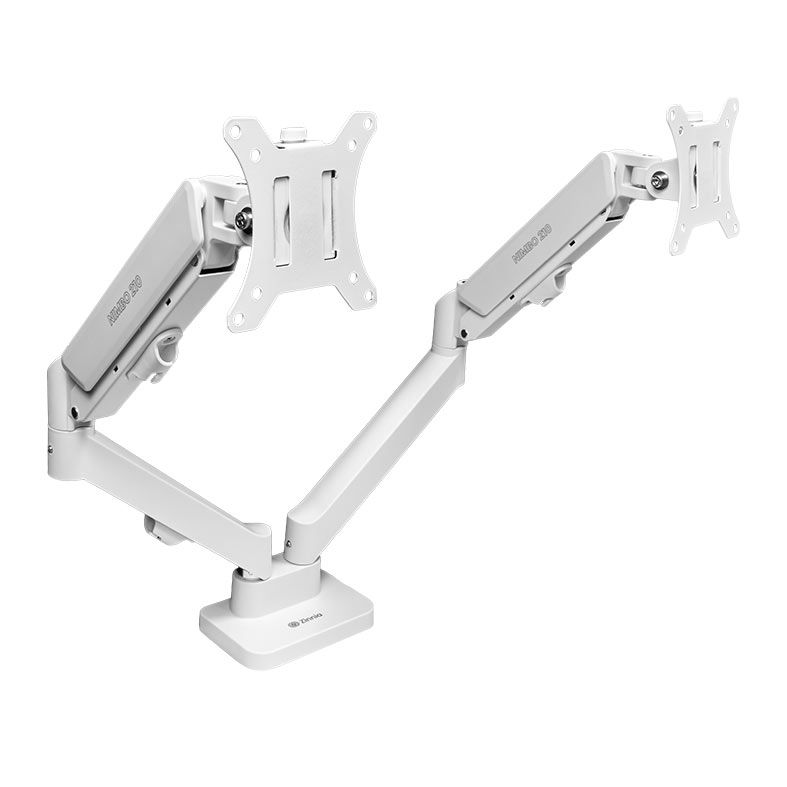 OPENBOX Suporte Articulado Com Pistao a Gas Para Dois Monitores Zinnia Nimbo 210, 13 Pol. a 32 Pol., Branco, ZNO-ZNNBO210-WH01