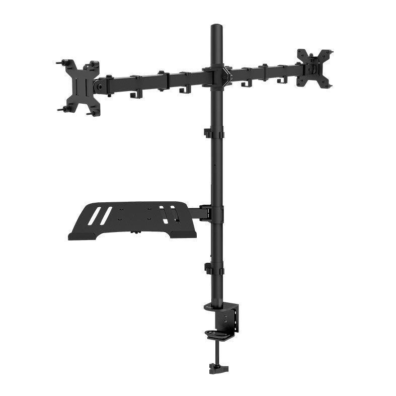 Suporte Articulado Para Notebook e Dois Monitores Zinnia SNT20, 13 Pol. a 27 Pol., Preto, ZNO-ZSNT20-BL01-V2