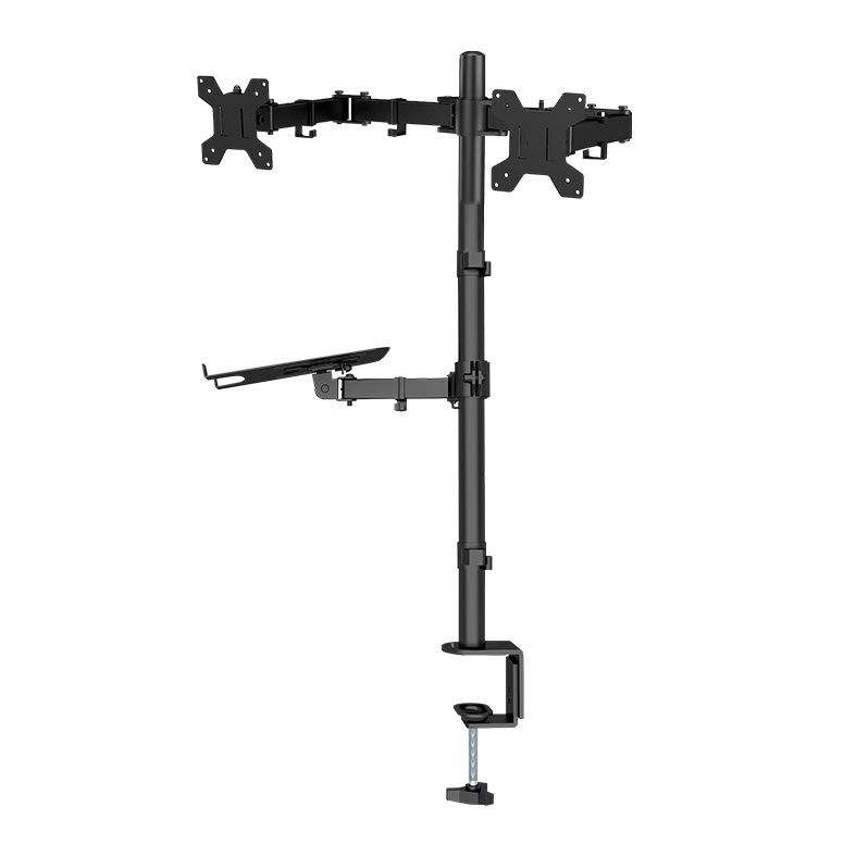 Suporte Articulado Para Notebook e Dois Monitores Zinnia SNT20, 13 Pol. a 27 Pol., Preto, ZNO-ZSNT20-BL01-V2