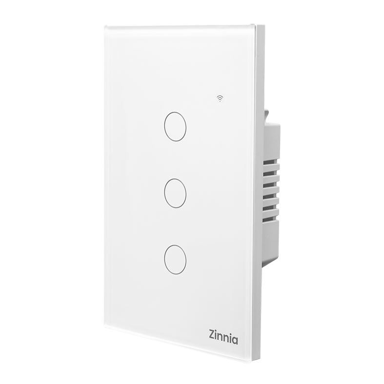 Interruptor Smart Zinnia, 3 Botoes, 10A, 50/60Hz, Branco, ZNS-I3B-WH01