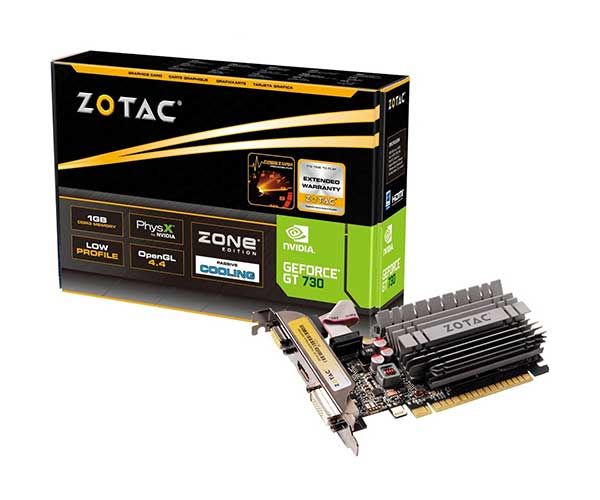 Placa de Video Zotac GeForce GT 730 1GB DDR3 Zone 64-bit, ZT-71114-20L