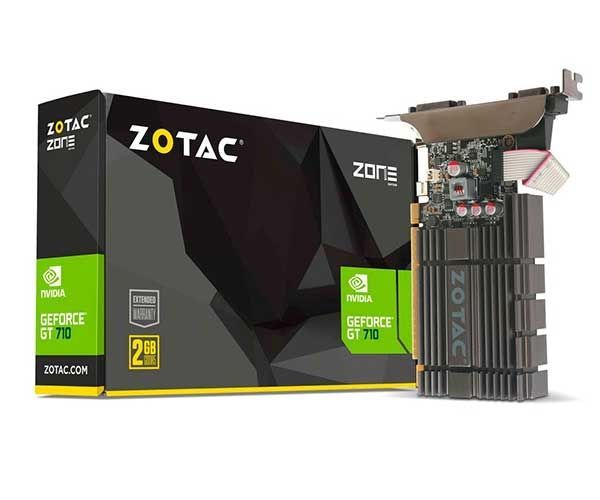Placa de Video Zotac GeForce GT 710 2GB GDDR5 Zone 64-bit, ZT-71307-20L