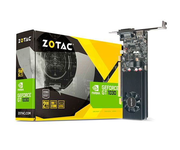 Placa de Video Zotac GeForce GT 1030 2GB GDDR5 Low Profile 64-bit, ZT-P10300A-10L
