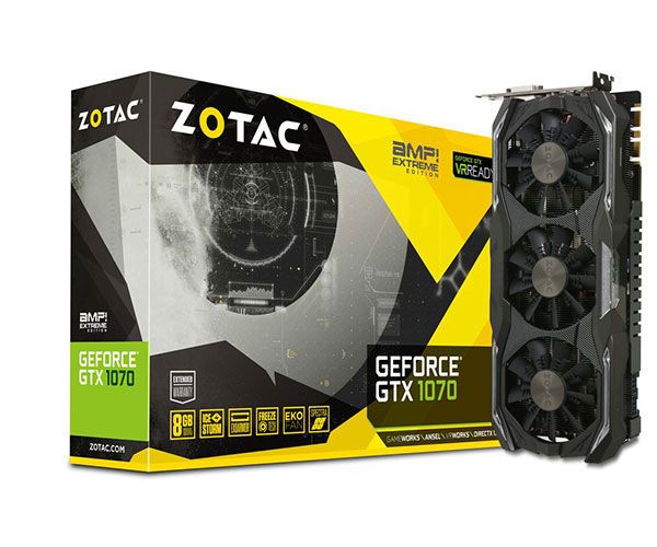 Placa de Video Zotac GeForce GTX 1070 8GB GDDR5 AMP! Extreme 256-bit, ZT-P10700B-10P