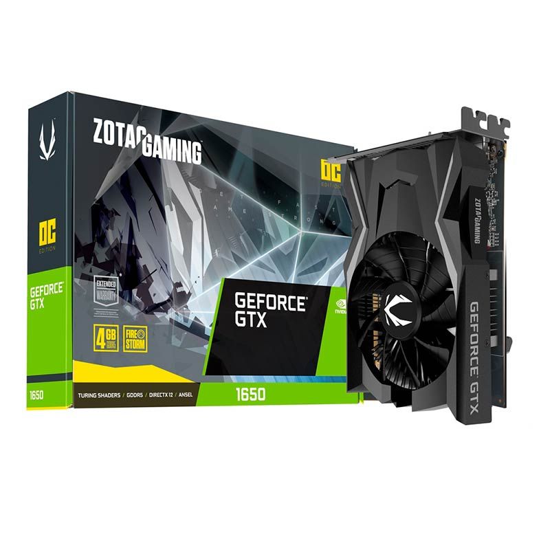 Placa de Video Zotac GeForce GTX 1650 4GB GDDR5 OC 128-bit, ZT-T16500F-10L