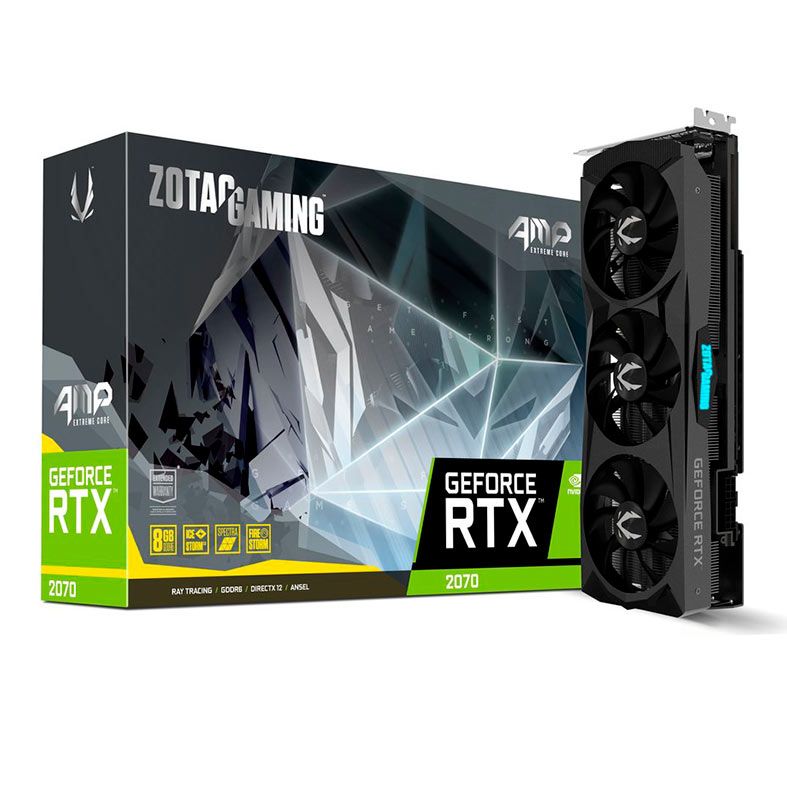Placa de Video Zotac GeForce RTX 2070 8GB GDDR6 AMP Extreme 256-bit, ZT-T20700C-10P