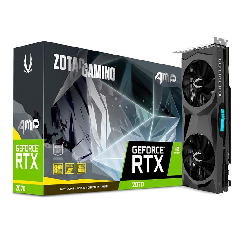 Placa de Video Zotac GeForce RTX 2070 8GB GDDR6 AMP! 256-bit, ZT-T20700D-10P