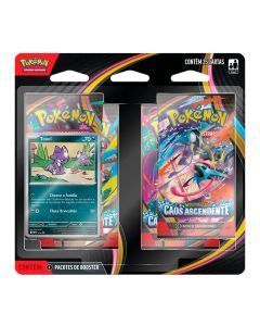 Pokémon TCG, Combo com 4 Pacotes de Booster de Megaevolução Caos Ascendente, 24 cartas + 1 carta promocional, 4444410402