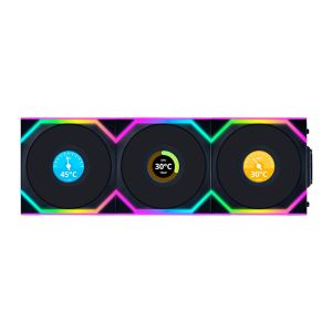 Kit Ventoinhas Lian Li Uni Fan SL, ARGB, Wireless, 3x120mm, Preto, 12SLLCD1W3B-BK