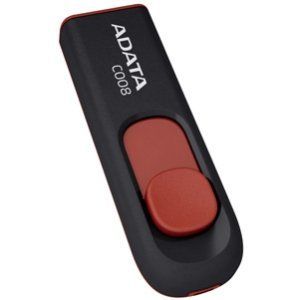 Pen Drive ADATA Classic C008 64GB Preto/Vermelho, AC008-64G-RKD - BOX