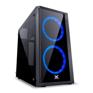 Gabinete Vinik VX Gaming Aries Preto LED Azul Lateral Acrilico, 30711