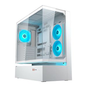 Gabinete Gamer Cougar CFV235, ARGB, Mid-Tower, Lateral de Vidro, Com 2 Fans, Branco, 382DA40.0002 Gabinete Gamer Cougar CFV235, ARGB, Mid-Tower, Lateral de Vidro, Com 2 Fans, Branco, 382DA40.0002
