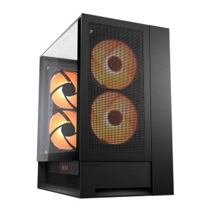 Gabinete Gamer Cougar OmnyX, RGB, Mid Tower, Lateral de Vidro, Com 4 Fans, Preto, 382WA30.0001 Gabinete Gamer Cougar OmnyX, RGB, Mid Tower, Lateral de Vidro, Com 4 Fans, Preto, 382WA30.0001