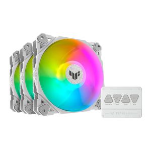 Kit Ventoinhas Asus Tuf Gaming TF120, ARGB, 3x120mm, Branca, 90DA0033-B00030