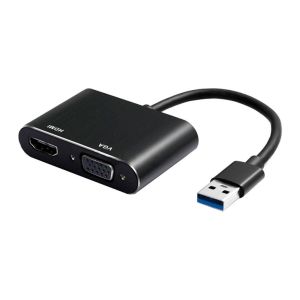 Adaptador MD9, USB 3.0 Para HDMI/VGA Femea, Preto, 9648 Adaptador MD9, USB 3.0 Para HDMI/VGA Femea, Preto, 9648