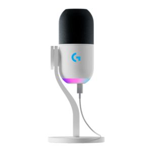 Microfone Dinamico Logitech Yeti GX, RGB, USB, Branco, 988-000575