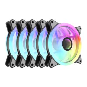 Kit Ventoinha Aigo AF12 5in1, ARGB, 5x120mm, Preto, AF125IN1-BK