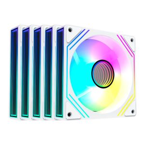 Kit Ventoinhas Acegeek Neon, ARGB, 5x120mm, Branco, AG-NEON5X1-WH
