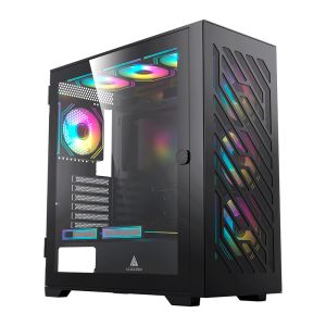 Gabinete Gamer Acegeek Puzzle, Mid-Tower, Lateral de Vidro, Preto, AG-PUZZLE-BK