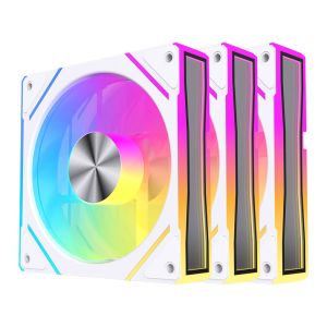 Kit Ventoinhas Acegeek Silverline, ARGB, 3x120mm, Branco, AG-SILVERLINE3X1-WH