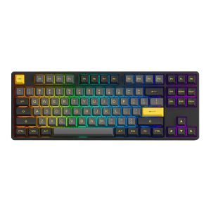 Teclado Mecanico Gamer Akko 5087 Plus, RGB, Wireless, Preto e Dourado, Switch Silver,AKKO-5087PLUS-DOURADO